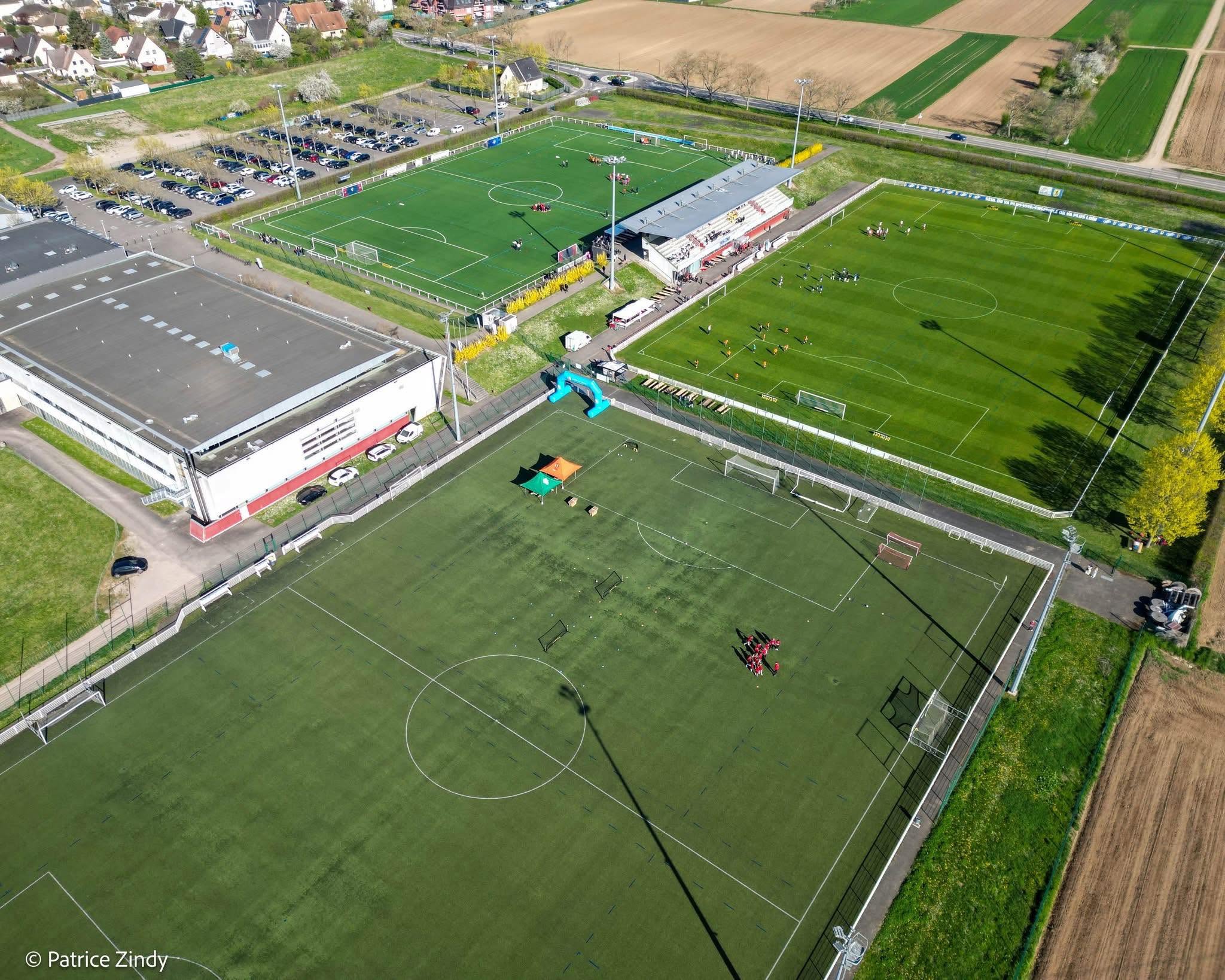 Vue aérienne du complexe sportif de Geispolsheim
